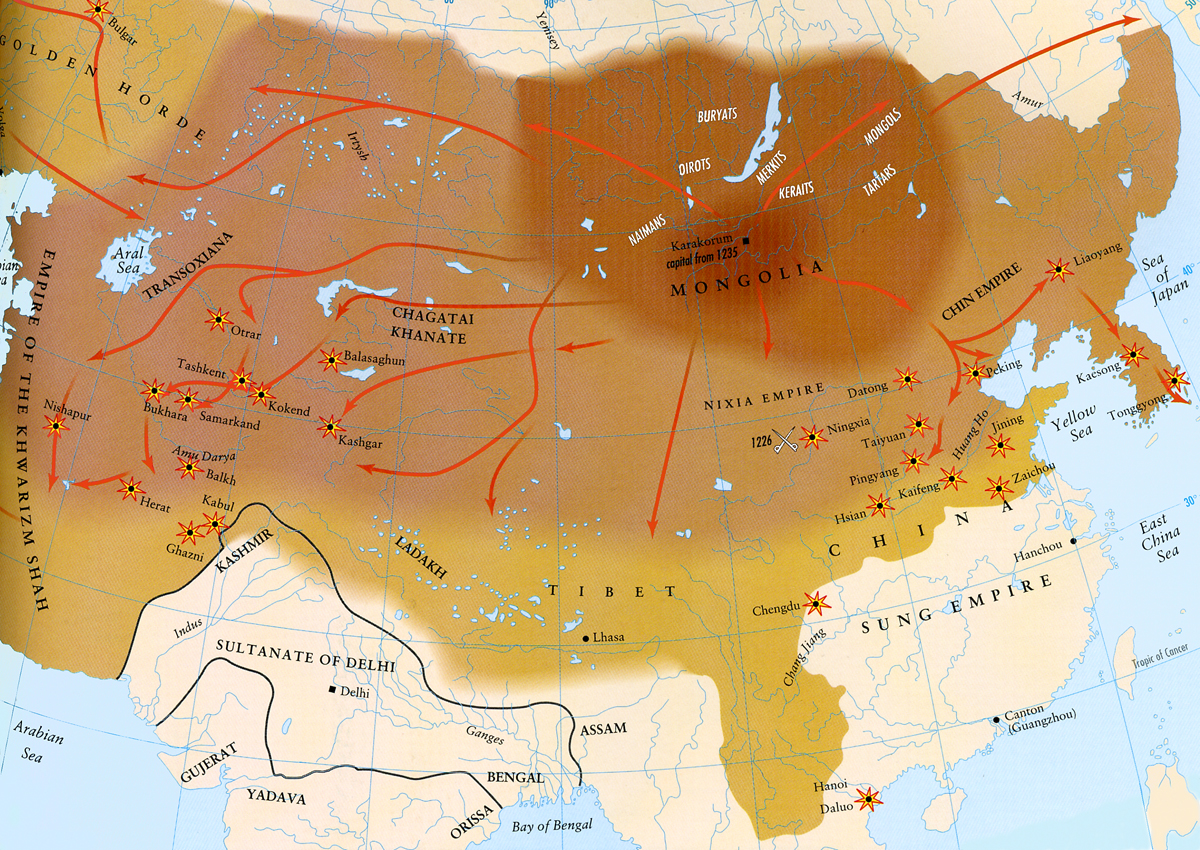 Map - Mongol Empire - Conquest of Chinggis Khan 2